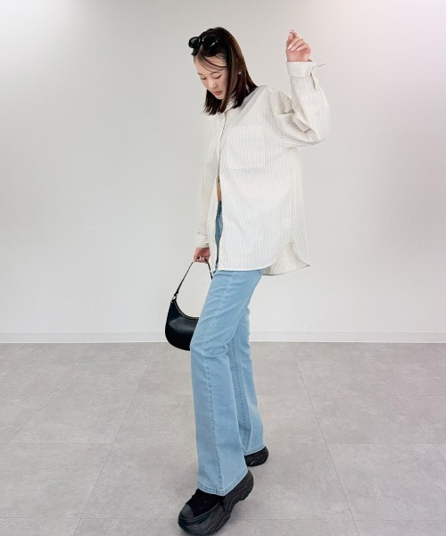 mellomela.(メロメラ)の「ロング丈ボリュームスリーブビッグシャツ(シャツ/ブラウス・レディース・サックスブルー/ベージュ系その他2/ブルー系3/ホワイト系8・FREE)」の15枚目の写真