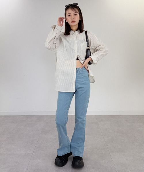 mellomela.(メロメラ)の「ロング丈ボリュームスリーブビッグシャツ(シャツ/ブラウス・レディース・サックスブルー/ベージュ系その他2/ブルー系3/ホワイト系8・FREE)」の16枚目の写真