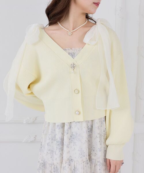 MAJESTIC LEGON（マジェスティックレゴン）の「クローバーボタンUVカットカーデ（カーディガン/ボレロ・レディース・イエロー/ブルー/ライトグリーン/ピンク/アイボリー・MEDIUM）」の21枚目の写真