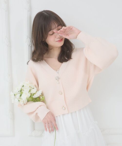 MAJESTIC LEGON（マジェスティックレゴン）の「クローバーボタンUVカットカーデ（カーディガン/ボレロ・レディース・イエロー/ブルー/ライトグリーン/ピンク/アイボリー・MEDIUM）」の16枚目の写真