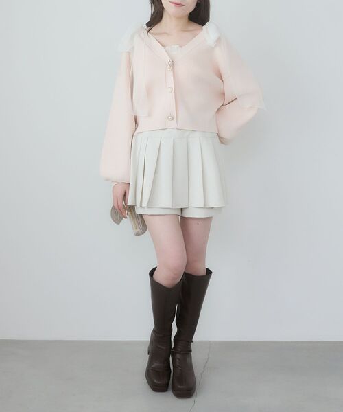 MAJESTIC LEGON（マジェスティックレゴン）の「クローバーボタンUVカットカーデ（カーディガン/ボレロ・レディース・イエロー/ブルー/ライトグリーン/ピンク/アイボリー・MEDIUM）」の15枚目の写真