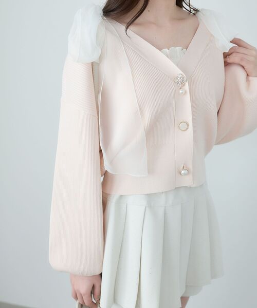 MAJESTIC LEGON（マジェスティックレゴン）の「クローバーボタンUVカットカーデ（カーディガン/ボレロ・レディース・イエロー/ブルー/ライトグリーン/ピンク/アイボリー・MEDIUM）」の11枚目の写真