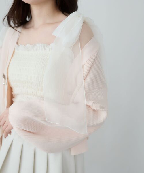 MAJESTIC LEGON（マジェスティックレゴン）の「クローバーボタンUVカットカーデ（カーディガン/ボレロ・レディース・イエロー/ブルー/ライトグリーン/ピンク/アイボリー・MEDIUM）」の10枚目の写真