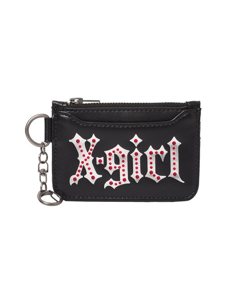 X-girl（エックスガール）の「FOIL PRINT CARD CASE（カードケース・レディース・ブラック/ライトピンク・ONE SIZE）」の2枚目の写真