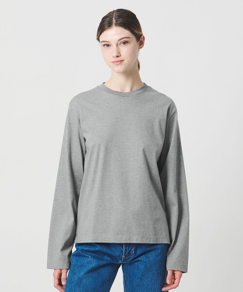 LOEFF(ロエフ)の「<LOEFF>スビンコットン ロングスリーブ カットソー(Tシャツ/カットソー・レディース・グレー系/ホワイト・FREE)」の6枚目の写真