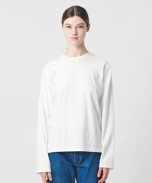 LOEFF(ロエフ)の「<LOEFF>スビンコットン ロングスリーブ カットソー(Tシャツ/カットソー・レディース・グレー系/ホワイト・FREE)」の9枚目の写真