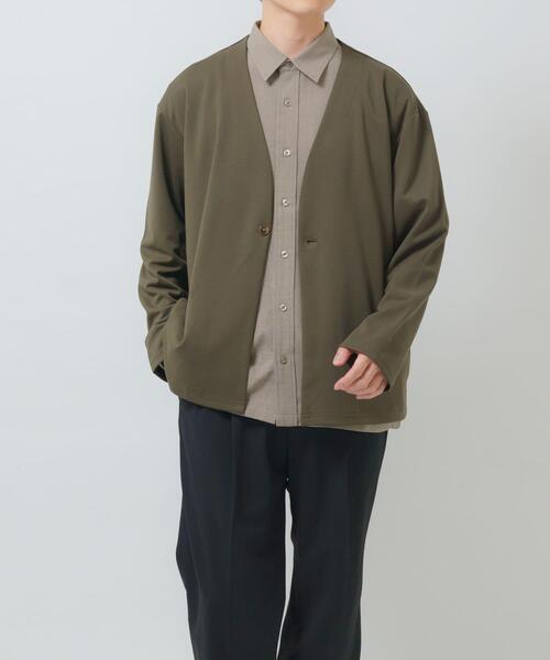 ITEMS URBANRESEARCH(アイテムズ アーバンリサーチ)の「『洗濯可』SMART-air 調温 ノーラペルジャケット(楽着シリーズ)(ノーカラージャケット・メンズ・ネイビー/カーキ/グレー系その他/ブラック・LARGE/MEDIUM)」の13枚目の写真
