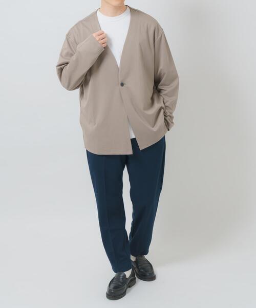 ITEMS URBANRESEARCH(アイテムズ アーバンリサーチ)の「『洗濯可』SMART-air 調温 ノーラペルジャケット(楽着シリーズ)(ノーカラージャケット・メンズ・ネイビー/カーキ/グレー系その他/ブラック・LARGE/MEDIUM)」の21枚目の写真