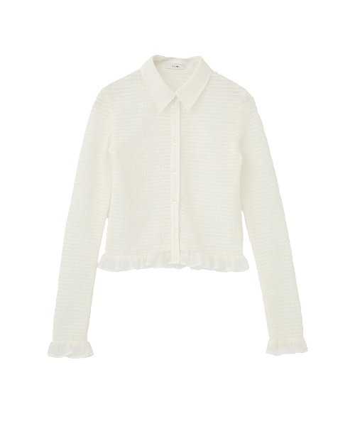 CLANE（クラネ）の「GATHERED MESH SHIRTS（シャツ/ブラウス・レディース・アイボリー/ブラック・1/2）」の15枚目の写真