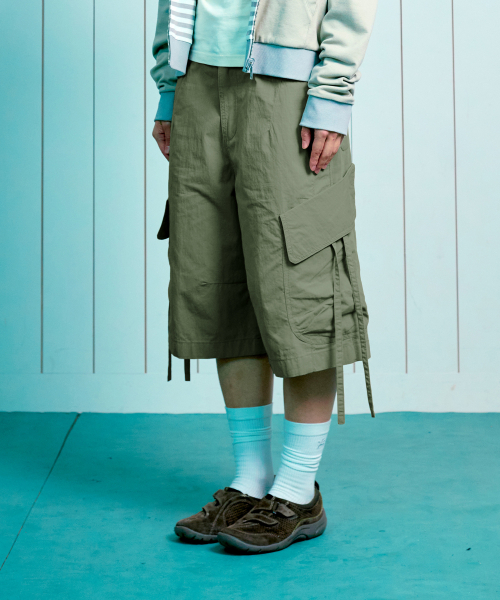 THECOLDESTMOMENT(ザコールデストモーメント)の「TCM ripstop strap cargo half pants (green)(その他パンツ・レディース・その他・MEDIUM/LARGE/SMALL)」の1枚目の写真