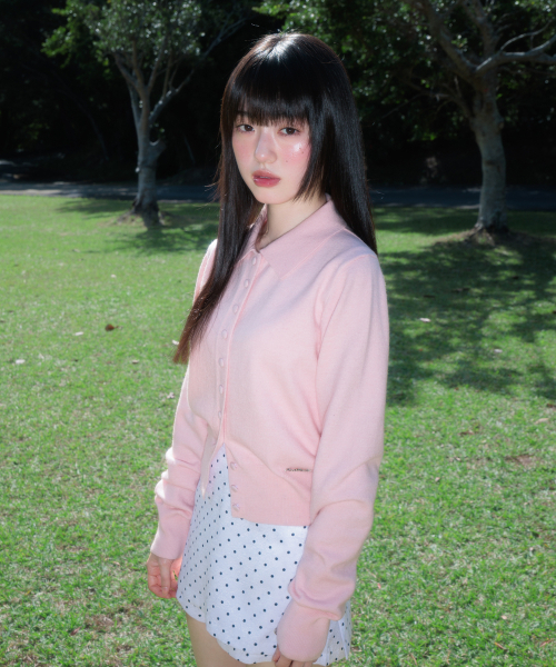 ROSEFRANTZ（ロゼフランツ）の「Fabric Button Collar Cardigan [Pink]（カーディガン/ボレロ・レディース・PINK・OS）」の2枚目の写真