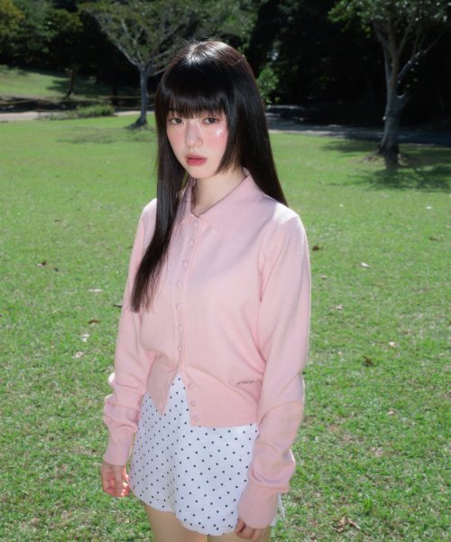ROSEFRANTZ（ロゼフランツ）の「Fabric Button Collar Cardigan [Pink]（カーディガン/ボレロ・レディース・PINK・OS）」の3枚目の写真