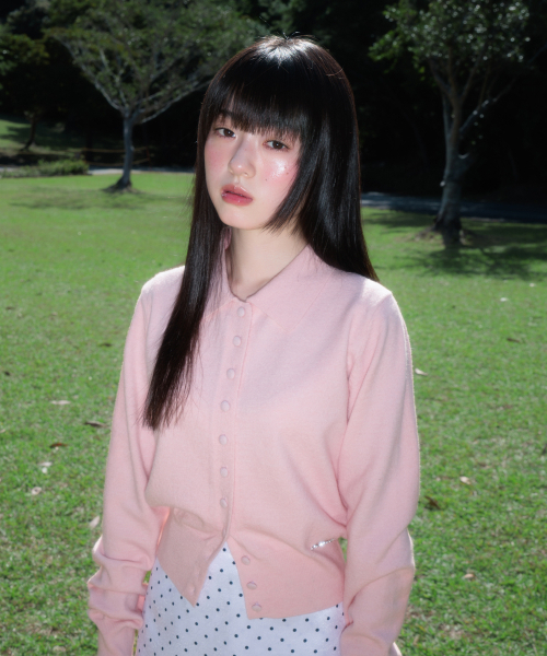 ROSEFRANTZ（ロゼフランツ）の「Fabric Button Collar Cardigan [Pink]（カーディガン/ボレロ・レディース・PINK・OS）」の4枚目の写真