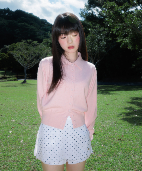 ROSEFRANTZ（ロゼフランツ）の「Fabric Button Collar Cardigan [Pink]（カーディガン/ボレロ・レディース・PINK・OS）」の8枚目の写真