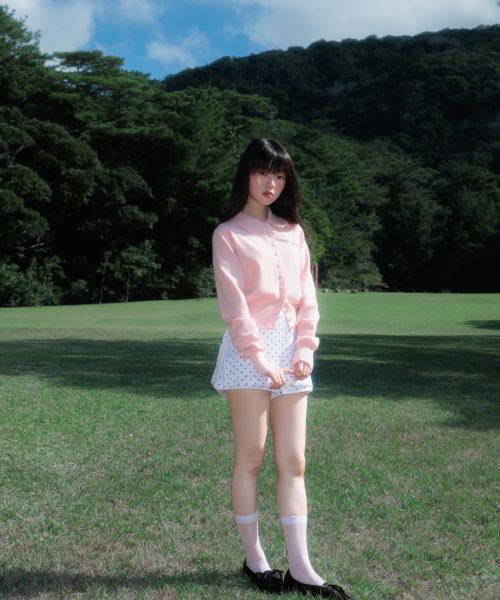 ROSEFRANTZ（ロゼフランツ）の「Fabric Button Collar Cardigan [Pink]（カーディガン/ボレロ・レディース・PINK・OS）」の10枚目の写真