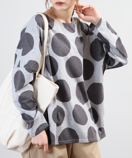 BARNDOOR（バーンドア）の「天竺長袖ドルマンプルオーバー 26AW（Tシャツ/カットソー・レディース・グレー系3/イエロー系1/グリーン系2/ブラック系2・FREE）」の2枚目の写真