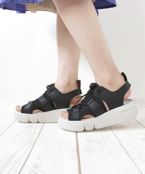 Re:getA（リゲッタ）の「Re:getA 軽量厚底スポーティサンダル RE253（サンダル・レディース・ブラック×ブラック/ブラック/ベージュ・L/M/S）」の9枚目の写真