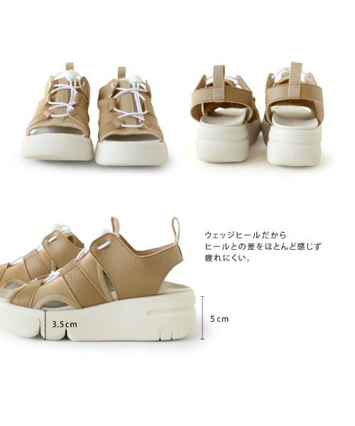 Re:getA（リゲッタ）の「Re:getA 軽量厚底スポーティサンダル RE253（サンダル・レディース・ブラック×ブラック/ブラック/ベージュ・L/M/S）」の12枚目の写真