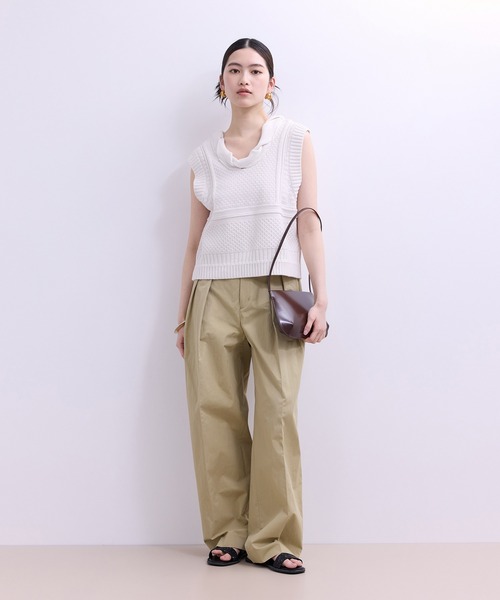 ADAM ET ROPE'(アダムエロペ)の「【WEB限定】ワイドレッグトラウザーパンツ(その他パンツ・レディース・ネイビー/ベージュ/ブラック・36/38/34)」の5枚目の写真