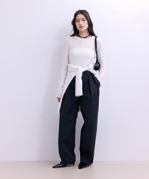 ADAM ET ROPE'(アダムエロペ)の「【WEB限定】ワイドレッグトラウザーパンツ(その他パンツ・レディース・ネイビー/ベージュ/ブラック・36/38/34)」の7枚目の写真