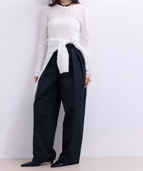 ADAM ET ROPE'(アダムエロペ)の「【WEB限定】ワイドレッグトラウザーパンツ(その他パンツ・レディース・ネイビー/ベージュ/ブラック・36/38/34)」の8枚目の写真