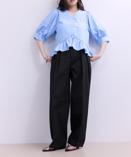 ADAM ET ROPE'(アダムエロペ)の「【WEB限定】ワイドレッグトラウザーパンツ(その他パンツ・レディース・ネイビー/ベージュ/ブラック・36/38/34)」の17枚目の写真