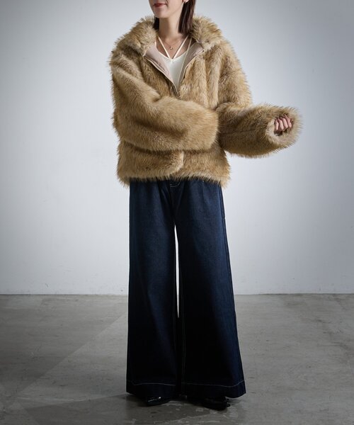 goocy（グーシー）の「【着回し力抜群！】チョーカー付き前後2WAYニット（ニット/セーター・レディース・ブラウン/ブラック/アイボリー・FREE）」の8枚目の写真