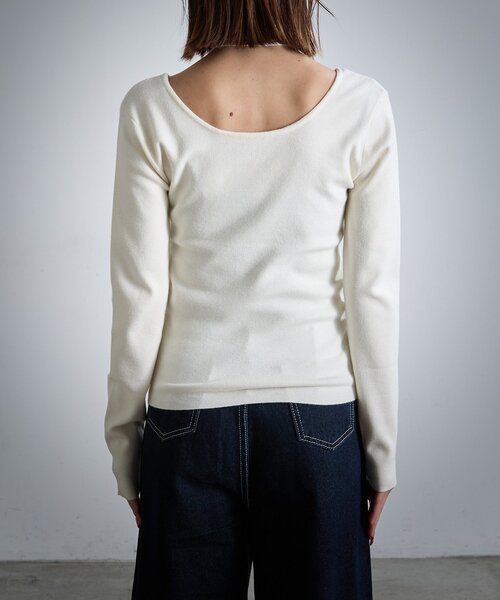 goocy（グーシー）の「【着回し力抜群！】チョーカー付き前後2WAYニット（ニット/セーター・レディース・ブラウン/ブラック/アイボリー・FREE）」の12枚目の写真