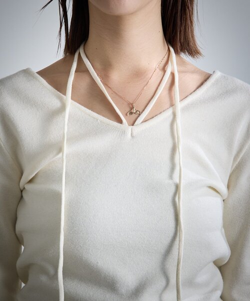 goocy（グーシー）の「【着回し力抜群！】チョーカー付き前後2WAYニット（ニット/セーター・レディース・ブラウン/ブラック/アイボリー・FREE）」の13枚目の写真