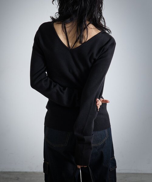 goocy（グーシー）の「【着回し力抜群！】チョーカー付き前後2WAYニット（ニット/セーター・レディース・ブラウン/ブラック/アイボリー・FREE）」の17枚目の写真