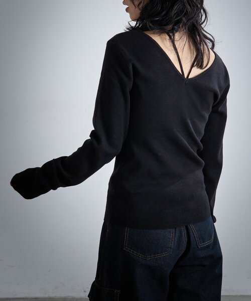 goocy（グーシー）の「【着回し力抜群！】チョーカー付き前後2WAYニット（ニット/セーター・レディース・ブラウン/ブラック/アイボリー・FREE）」の18枚目の写真