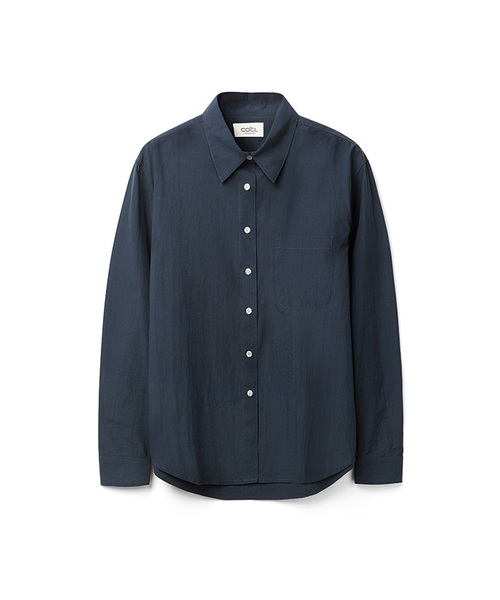 COSTUME O’CLOCK(コスチュームオクロック)の「ウォッシュドペーパー ロングスリーブシャツ 4 COLOR COWSH001(シャツ/ブラウス・レディース・ホワイト/スカイブルー/ネイビー/ライトイエロー・F)」の1枚目の写真