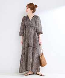 Fanaka（ファナカ）の「【WEB限定】別注 / FANAKA / モノトーンプリントパフスリーブワンピ（ワンピース）」