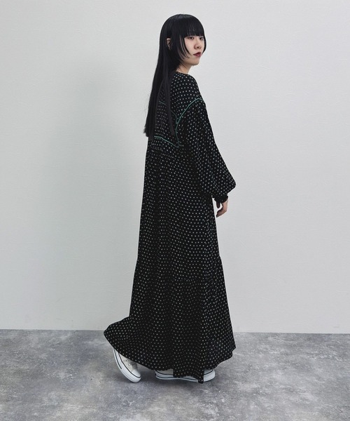 niko and...（ニコアンド）の「[MODE NORM CORE] 2WAYマキシプリントワンピース（ワンピース・レディース・グリーン/ネイビー/ブラック・LARGE/MEDIUM）」の11枚目の写真