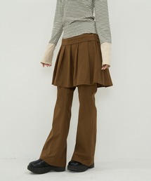 Uenui（ウニュイ）の「プリーツスカートレイヤードワイドパンツ（その他パンツ）」