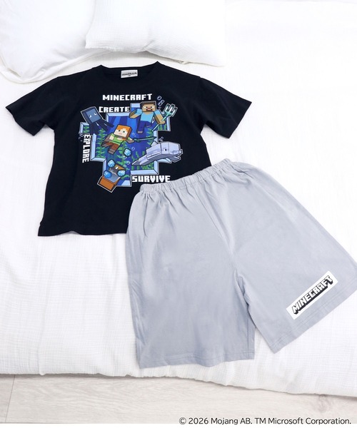 RUGGEDWORKS（ラゲッドワークス）の「《マインクラフト》 キッズ 半袖 ハーフパンツ パジャマ ルームウェア（ルームウェア/パジャマ・キッズ・ブラック/ブルー・120/130/140/150）」の3枚目の写真