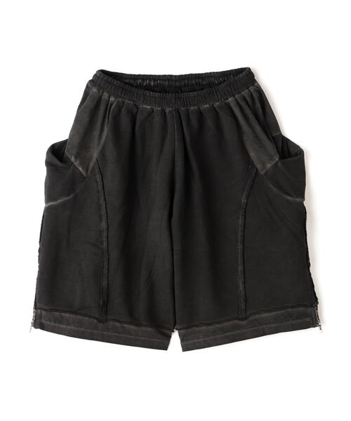 WHITELAND(ホワイトランド)の「WHITELAND/ホワイトランド/SWEAT SIDE ZIP SHORTS(スウェットパンツ・メンズ・チャコールグレー・F)」の1枚目の写真