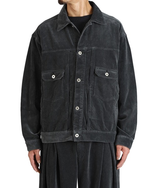 is-ness（イズネス）の「is-ness / イズネス：CORDUROY TRUCKER JACKET：1006AWJK02-25AW[NOA]（ブルゾン・メンズ・ネイビー/チャコール・L/M）」の12枚目の写真