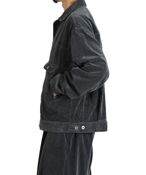 is-ness（イズネス）の「is-ness / イズネス：CORDUROY TRUCKER JACKET：1006AWJK02-25AW[NOA]（ブルゾン・メンズ・ネイビー/チャコール・L/M）」の13枚目の写真
