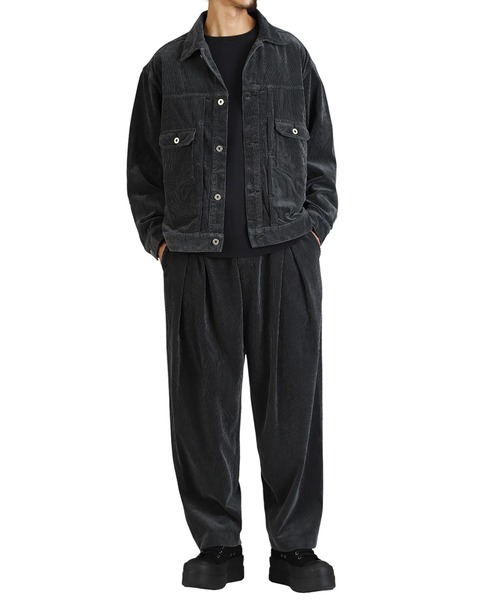 is-ness（イズネス）の「is-ness / イズネス：CORDUROY TRUCKER JACKET：1006AWJK02-25AW[NOA]（ブルゾン・メンズ・ネイビー/チャコール・L/M）」の15枚目の写真