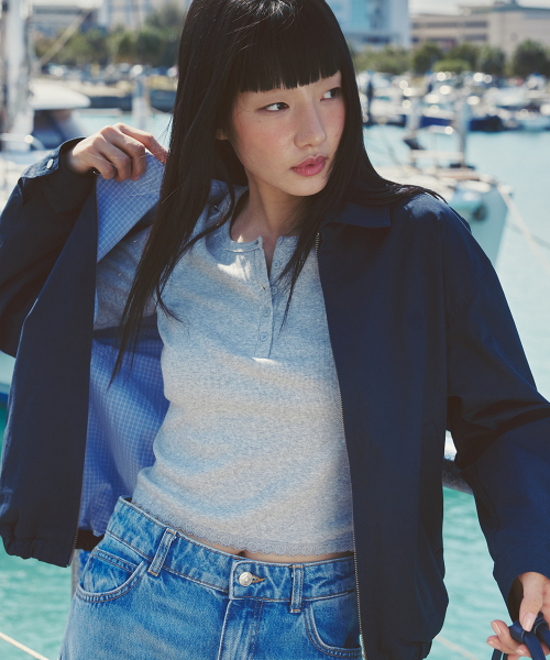 AFTERHOURS(アフターアワーズ)の「WASHED COTTON BLOUSON (NAVY)(ブルゾン・レディース・ネイビー・FREE)」の4枚目の写真