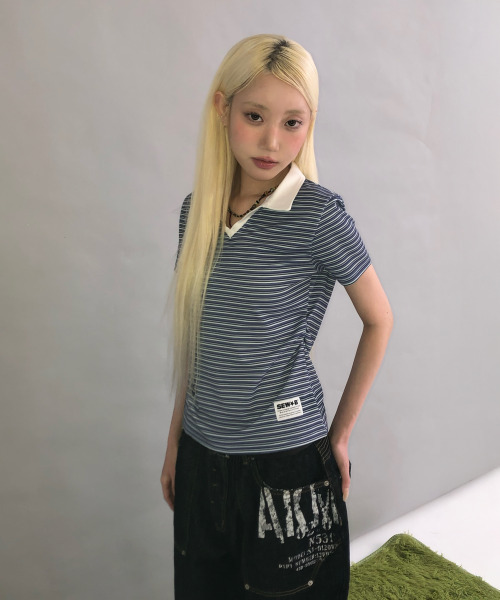SEW-B（ソービー）の「ソフトセミクロップカラーTシャツ [アサイブルー]（Tシャツ/カットソー・レディース・その他・FREE）」の2枚目の写真