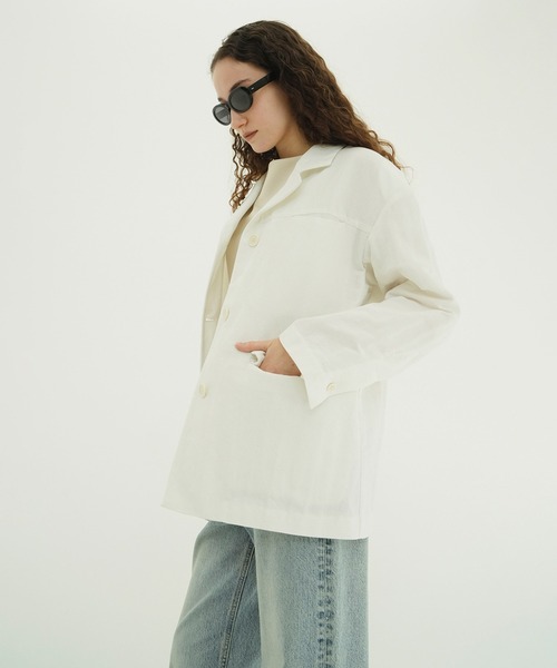 CLANE(クラネ)の「DAD MESH JACKET(テーラードジャケット・レディース・ピンク/アイボリー/ブラック・1/2)」の12枚目の写真