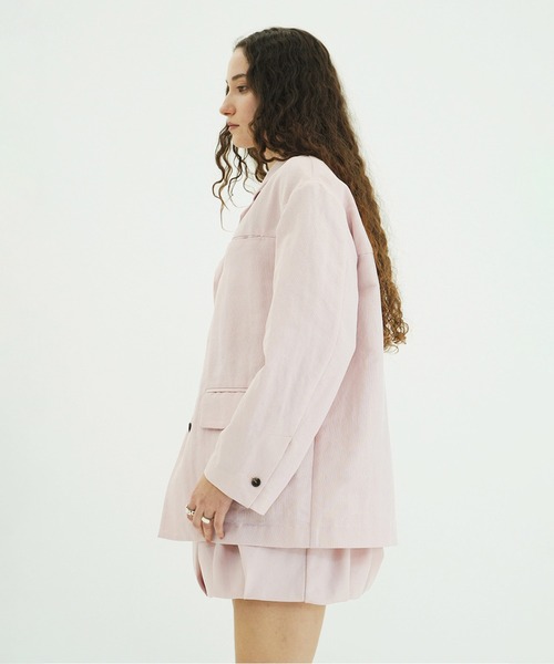 CLANE(クラネ)の「DAD MESH JACKET(テーラードジャケット・レディース・ピンク/アイボリー/ブラック・1/2)」の17枚目の写真