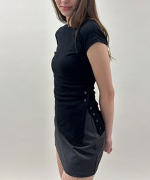 FUULLY STUDIO（フーリィーステューディオ）の「サイドボタンフレンチスリーブTEE（Tシャツ/カットソー）」