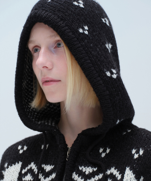 DIAGONAL(ダイアゴナル)の「NORDIC HOODIE ZIP UP (black)(パーカー・レディース・その他・FREE)」の3枚目の写真
