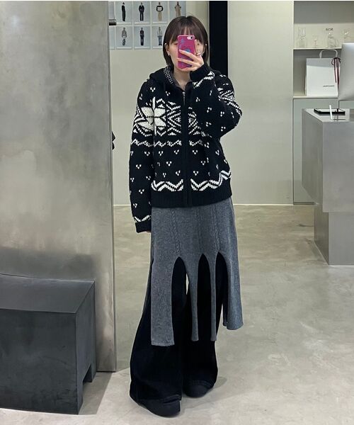 DIAGONAL(ダイアゴナル)の「NORDIC HOODIE ZIP UP (black)(パーカー・レディース・その他・FREE)」の13枚目の写真