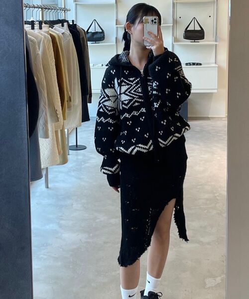 DIAGONAL(ダイアゴナル)の「NORDIC HOODIE ZIP UP (black)(パーカー・レディース・その他・FREE)」の15枚目の写真