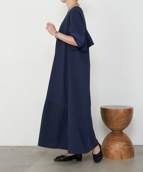 Jena espace merveilleux（ジェナ　エスパスメルヴェイユ）の「バックラッフルワンピース（ワンピース・レディース・ネイビー/ブラック・FREE）」の5枚目の写真