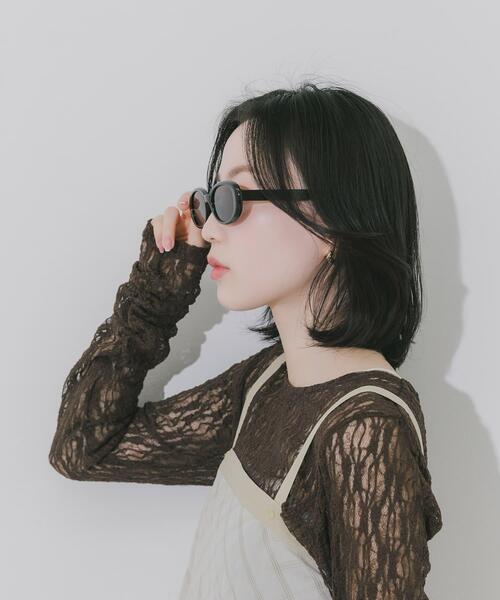 SMELLY(スメリー)の「オーバルタイプサングラス(サングラス・レディース・グレー系その他/ブラウン系その他/ブラック・-)」の6枚目の写真